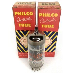 Mid Century Electronic Tube With Box Set Of 2 Philco Model 8EB8 NOS NIB 1950s